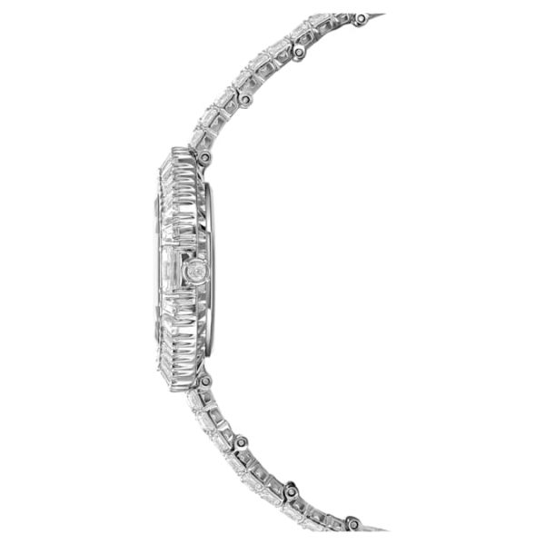Matrix octagon watch Baguette cut, Metal bracelet, Silver tone, Stainless steel - Image 6