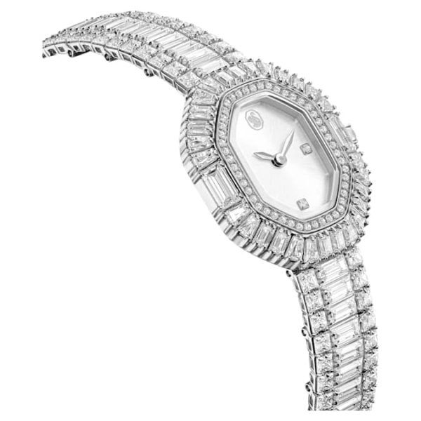 Matrix octagon watch Baguette cut, Metal bracelet, Silver tone, Stainless steel - Image 7