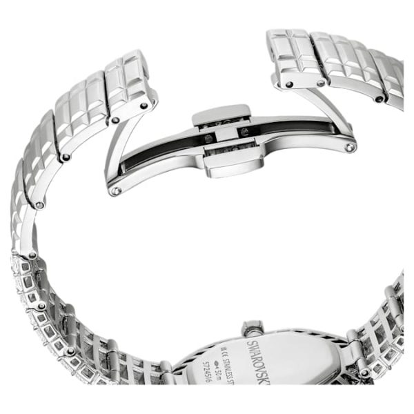 Matrix octagon watch Baguette cut, Metal bracelet, Silver tone, Stainless steel - Image 8