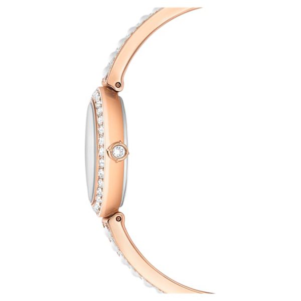 Matrix pearl bangle bangle watch Swiss Made, Crystal bracelet, White, Rose gold-tone finish - Image 7