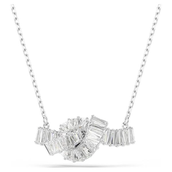 Matrix pendant Baguette cut, Knot, White, Rhodium plated - Image 2