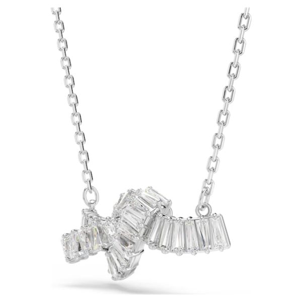 Matrix pendant Baguette cut, Knot, White, Rhodium plated - Image 4