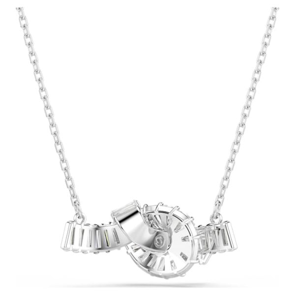 Matrix pendant Baguette cut, Knot, White, Rhodium plated - Image 6