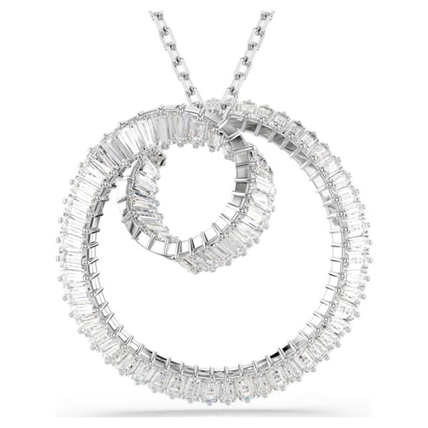 Matrix pendant Baguette cut, White, Rhodium plated - Image 2