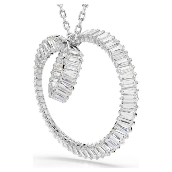 Matrix pendant Baguette cut, White, Rhodium plated - Image 4