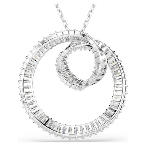 Matrix pendant Baguette cut, White, Rhodium plated - Image 6