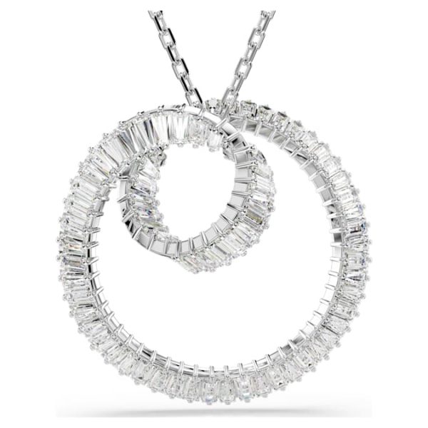 Matrix pendant Baguette cut, White, Rhodium plated - Image 7
