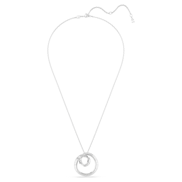 Matrix pendant Baguette cut, White, Rhodium plated - Image 3