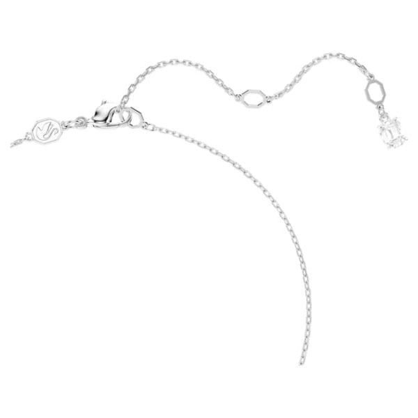 Matrix pendant Crystal pearl, Round cut, White, Rhodium plated - Image 4