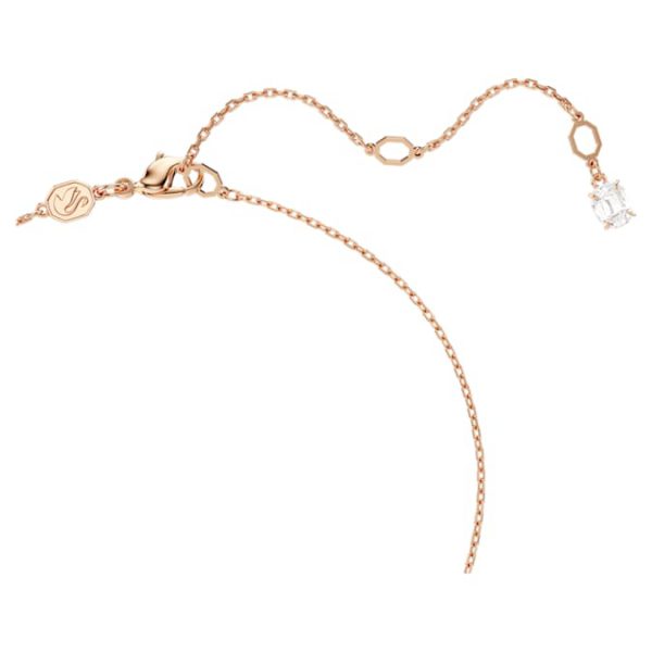 Matrix pendant Crystal pearl, Round cut, White, Rose gold-tone plated - Image 4