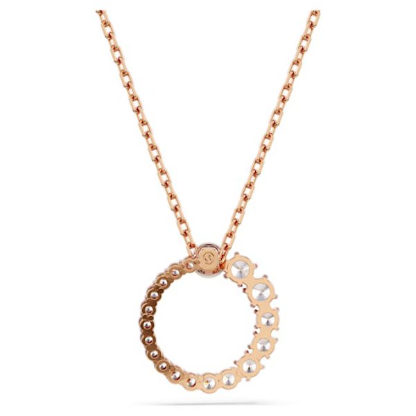 Matrix pendant Crystal pearl, Round cut, White, Rose gold-tone plated - Image 5
