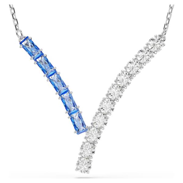 Matrix pendant Mixed cuts, Blue, Rhodium plated - Image 2