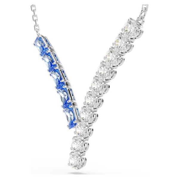 Matrix pendant Mixed cuts, Blue, Rhodium plated - Image 4