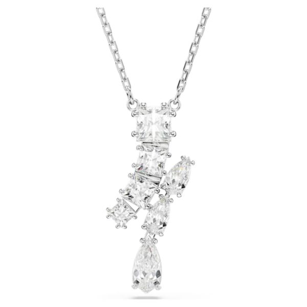Matrix pendant Mixed cuts, White, Rhodium plated - Image 6