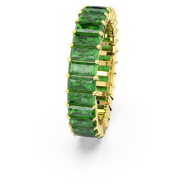 Matrix ring Baguette cut, Green, Gold-tone plated - Image 4