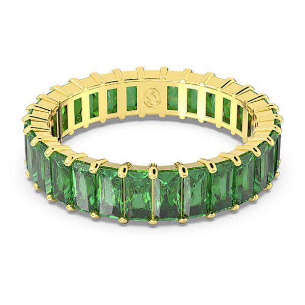Matrix ring Baguette cut, Green, Gold-tone plated - Image 2
