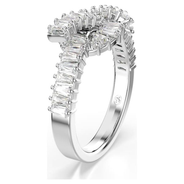 Matrix ring Baguette cut, Knot, White, Rhodium plated - Image 3