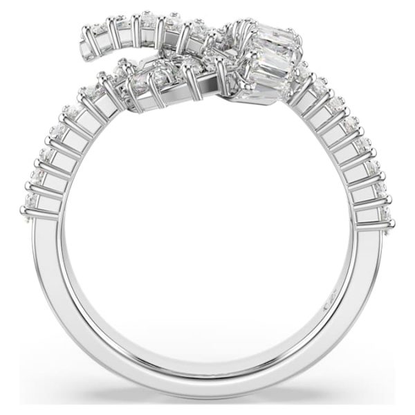 Matrix ring Baguette cut, Knot, White, Rhodium plated - Image 4