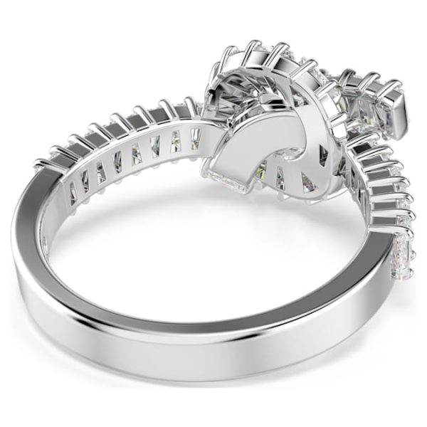 Matrix ring Baguette cut, Knot, White, Rhodium plated - Image 5