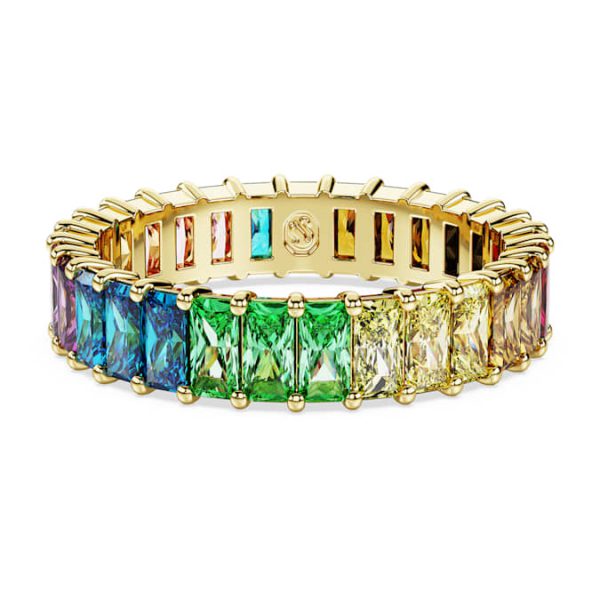 Matrix ring Baguette cut, Multicolored, Gold-tone plated - Image 2