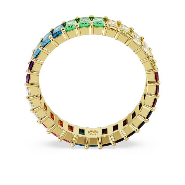 Matrix ring Baguette cut, Multicolored, Gold-tone plated - Image 5