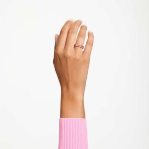 Matrix ring Baguette cut, Pink, Rose gold-tone plated