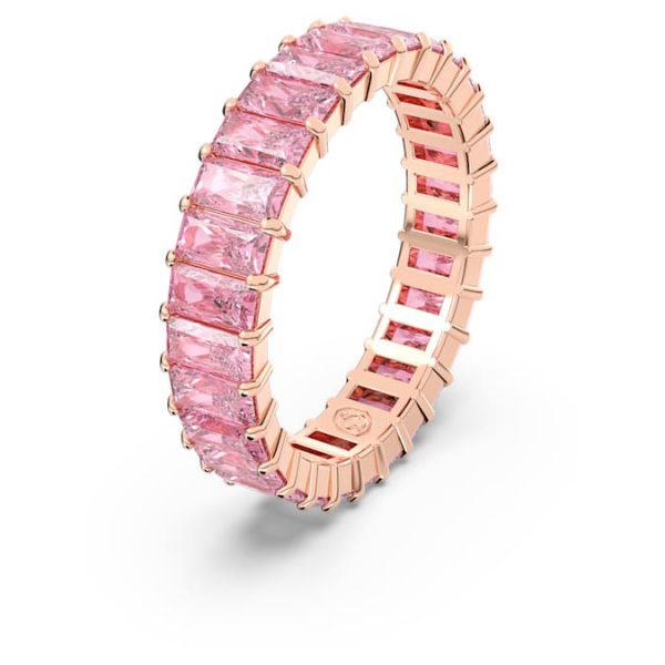 Matrix ring Baguette cut, Pink, Rose gold-tone plated - Image 3