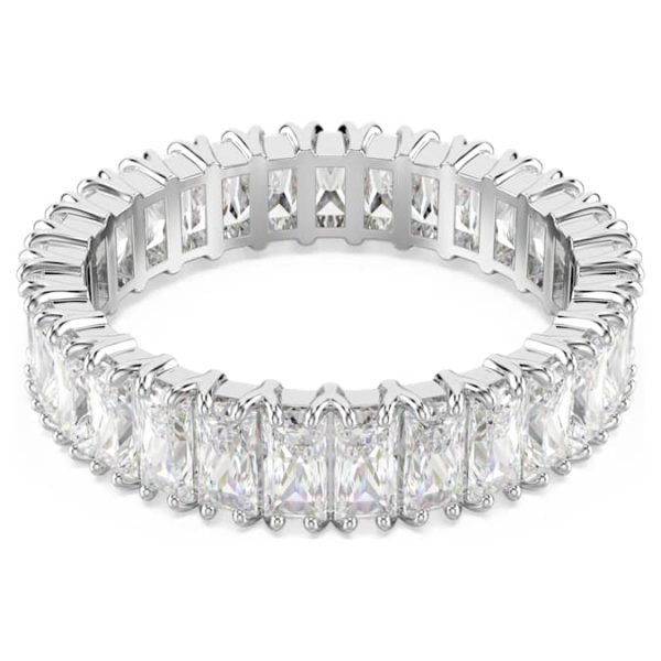 Matrix ring Baguette cut, White, Silver-tone finish - Image 2