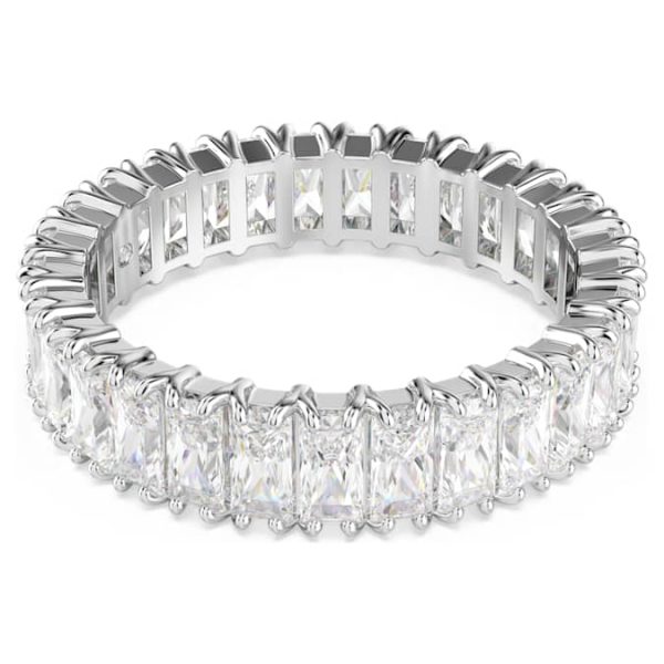 Matrix ring Baguette cut, White, Silver-tone finish - Image 5