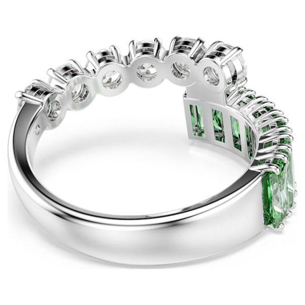 Matrix ring Mixed cuts, Green, Rhodium plated - Image 5