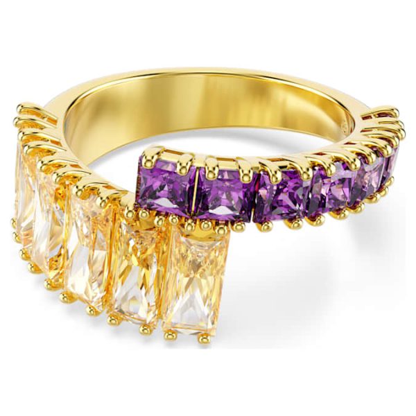 Matrix ring Mixed cuts, Multicolored, Gold-tone plated - Image 2