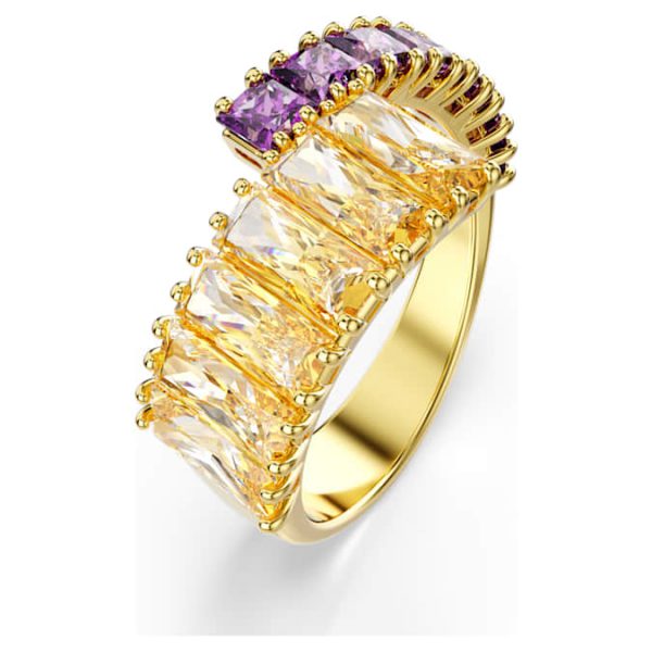 Matrix ring Mixed cuts, Multicolored, Gold-tone plated - Image 3
