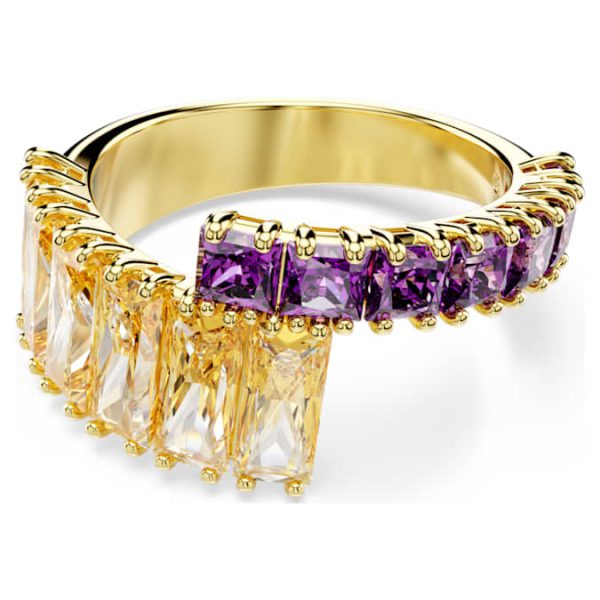 Matrix ring Mixed cuts, Multicolored, Gold-tone plated - Image 6