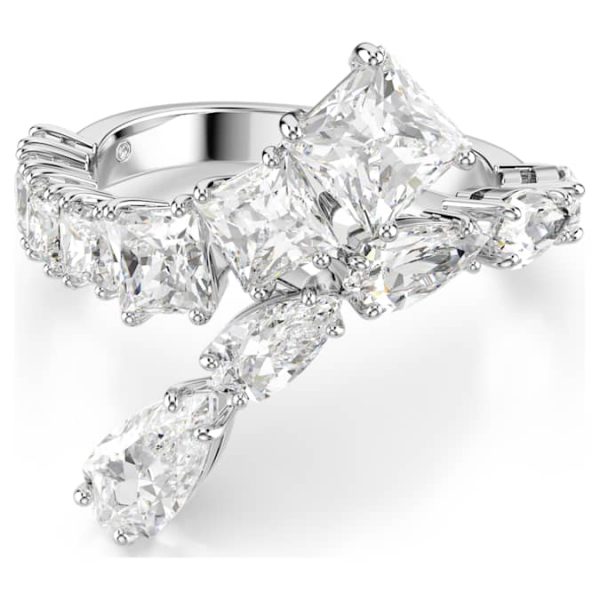 Matrix ring Mixed cuts, White, Rhodium plated - Image 2