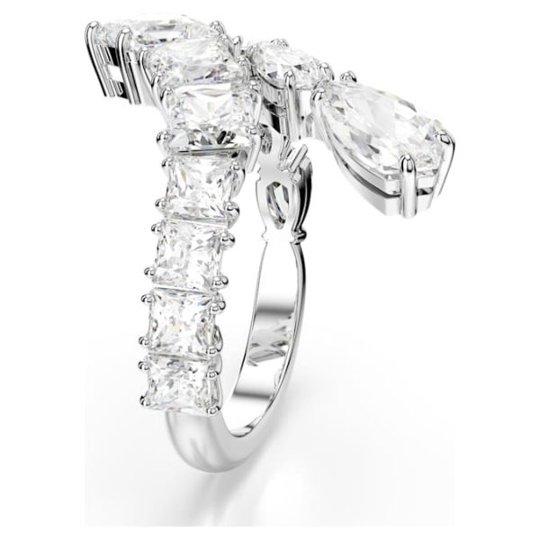 Matrix ring Mixed cuts, White, Rhodium plated - Image 4
