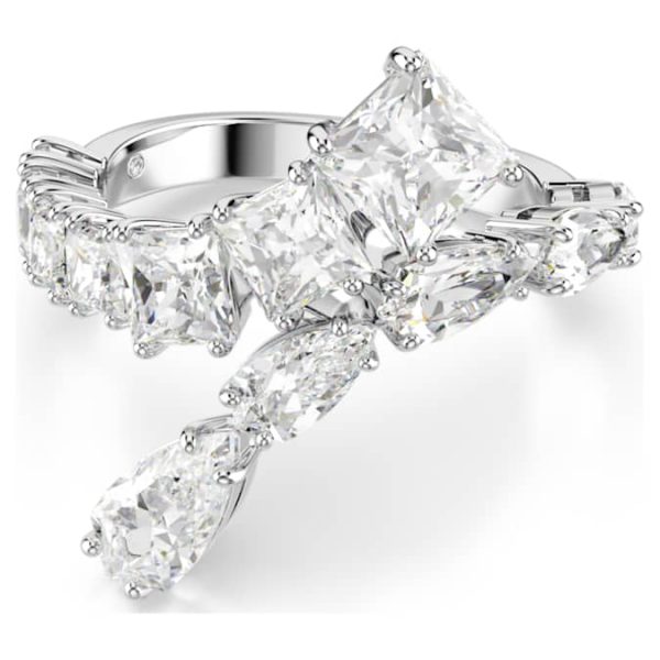 Matrix ring Mixed cuts, White, Rhodium plated - Image 6