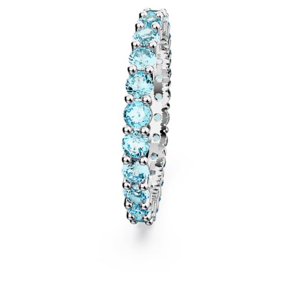 Matrix ring Round cut, Blue, Rhodium plated - Image 4