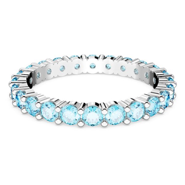 Matrix ring Round cut, Blue, Rhodium plated - Image 2