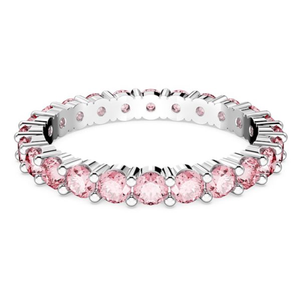Matrix ring Round cut, Pink, Rhodium plated - Image 2