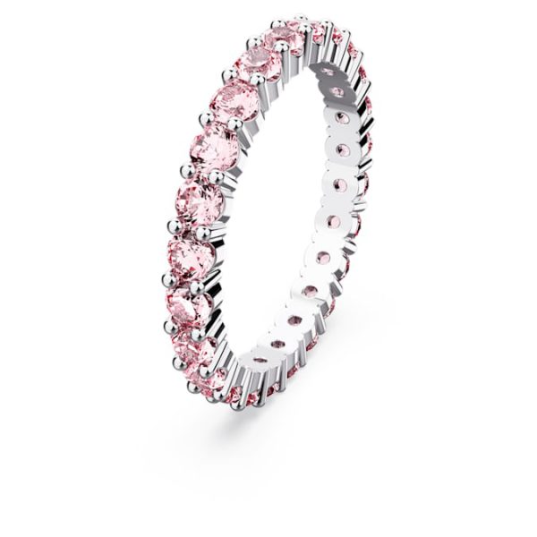 Matrix ring Round cut, Pink, Rhodium plated - Image 3