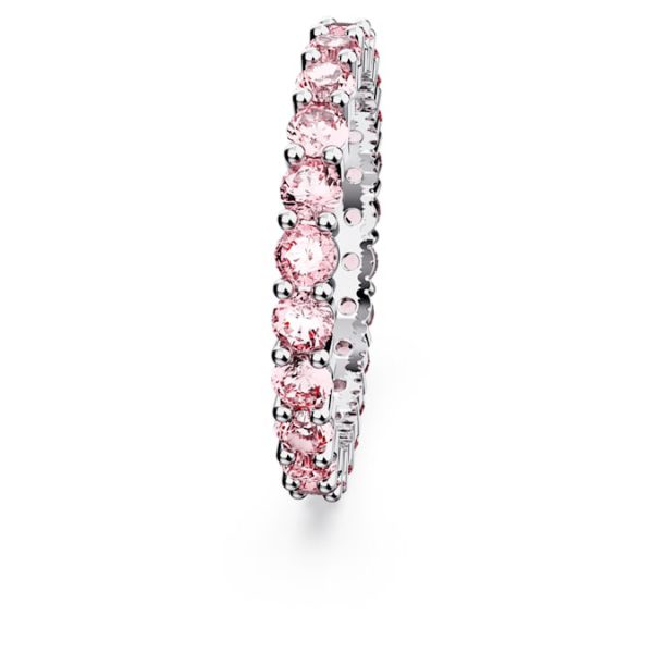 Matrix ring Round cut, Pink, Rhodium plated - Image 4