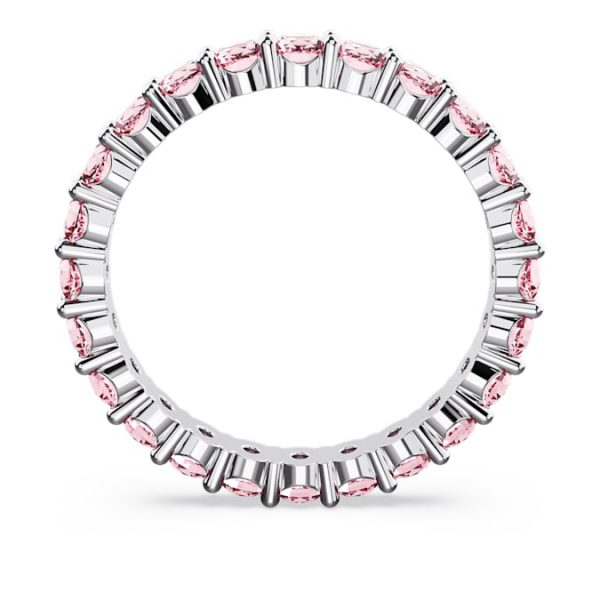 Matrix ring Round cut, Pink, Rhodium plated - Image 5