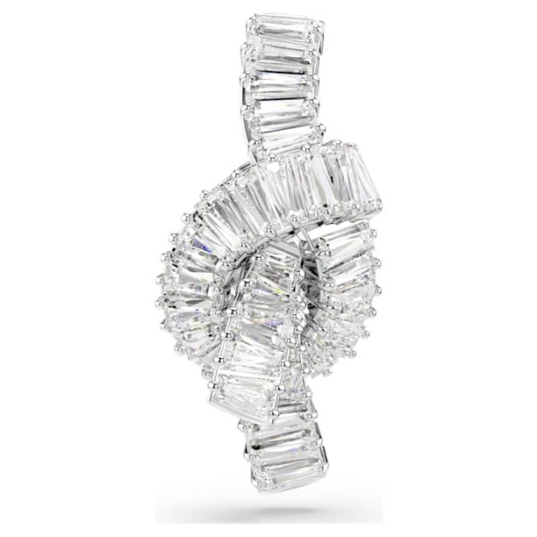 Matrix tack pin Baguette cut, Knot, White, Rhodium plated - Image 2