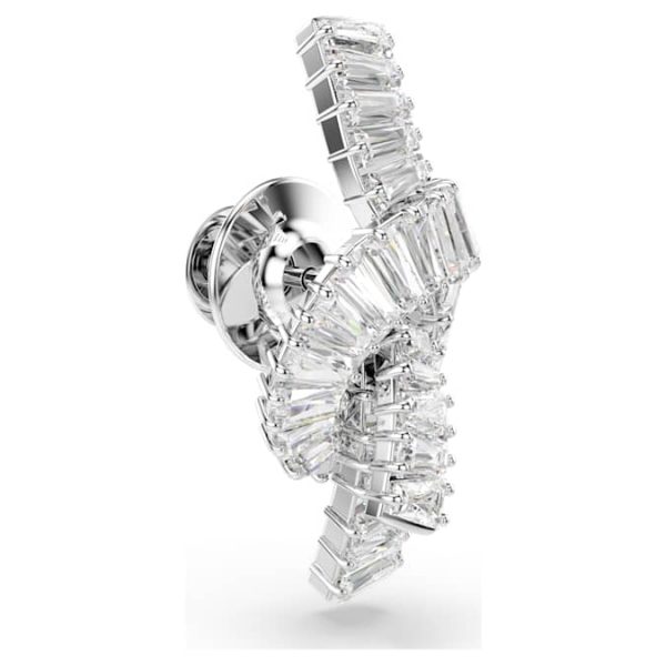 Matrix tack pin Baguette cut, Knot, White, Rhodium plated - Image 4
