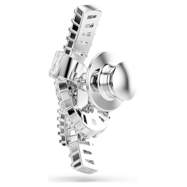 Matrix tack pin Baguette cut, Knot, White, Rhodium plated - Image 6