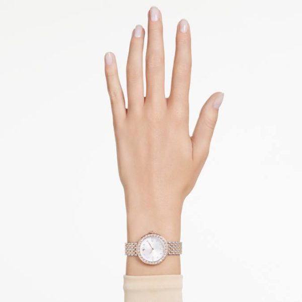 Matrix tennis 7-link watch Swiss Made, Metal bracelet, Rose gold tone, Mixed metal finish