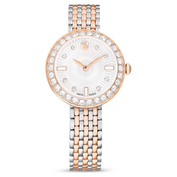 Matrix tennis 7-link watch Swiss Made, Metal bracelet, Rose gold tone, Mixed metal finish - Image 2