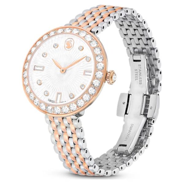 Matrix tennis 7-link watch Swiss Made, Metal bracelet, Rose gold tone, Mixed metal finish - Image 3