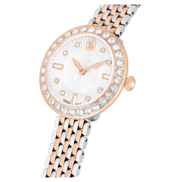Matrix tennis 7-link watch Swiss Made, Metal bracelet, Rose gold tone, Mixed metal finish - Image 5