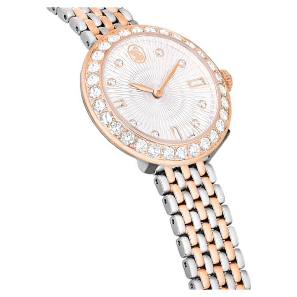 Matrix tennis 7-link watch Swiss Made, Metal bracelet, Rose gold tone, Mixed metal finish - Image 6
